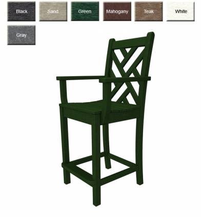 POLYWOOD® Chippendale Counter Height Arm Chair