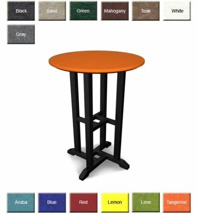 POLYWOOD® Two-Tone Contempo Counter Height Round Bistro Table