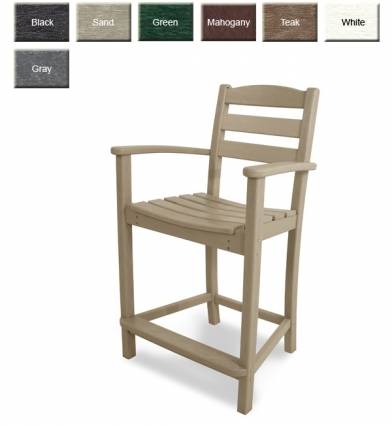POLYWOOD® La Casa Cafe Counter Arm Chair