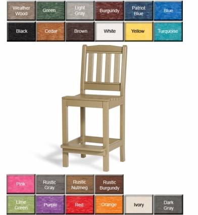 Colonial Road Furniture English Garden Bar Height Side Chair
