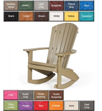 colonial road fanback adirondack rocking chair