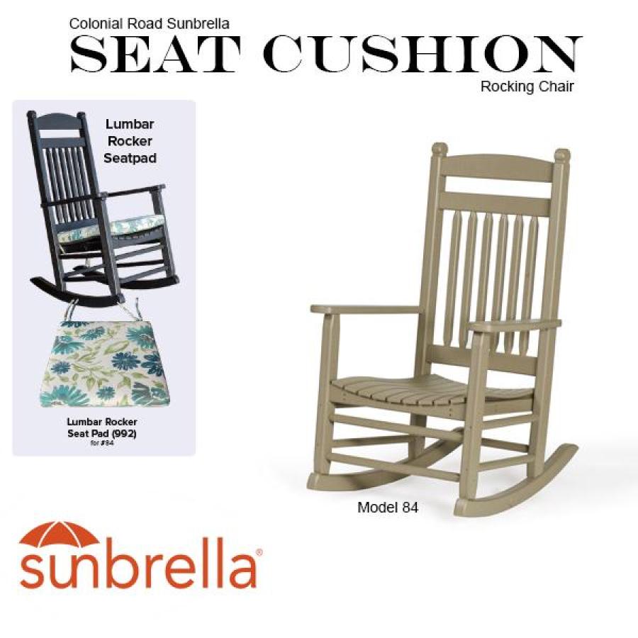 Colonial Road Furniture Rocking Chair Seat Cushion
