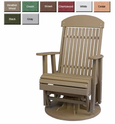 Luxury Poly Furniture Classic High-Back Swivel Glider Chair