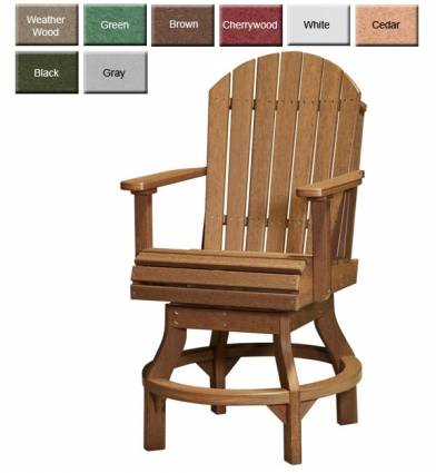 Luxury Poly Furniture Adirondack Swivel Counter Chair