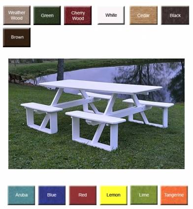 Amish PolyCraft Rectangular Walk-In Picnic Table