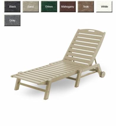 POLYWOOD® Nautical Wheeled-Stackable Chaise Lounge