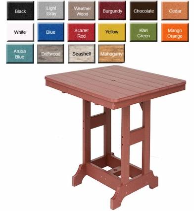 Amish Gardens Bar Height Square Dining Table