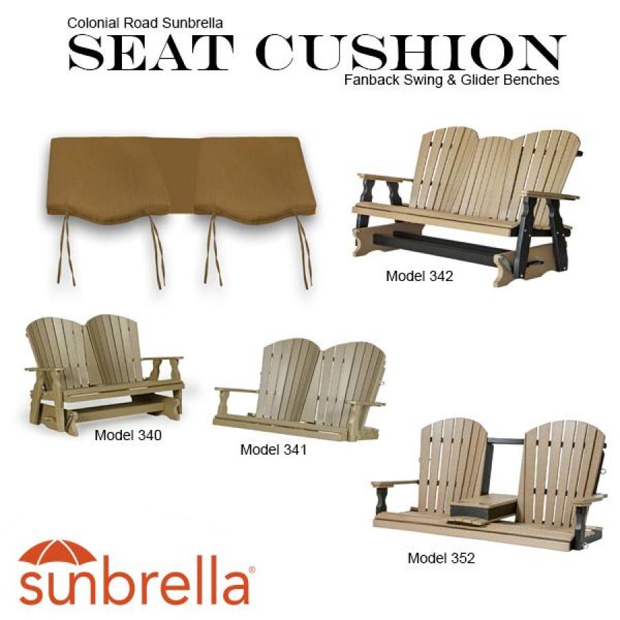 Colonial Road Furniture Fanback glider-swing Seat Cushion