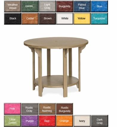 Colonial Road Furniture Round Counter Table