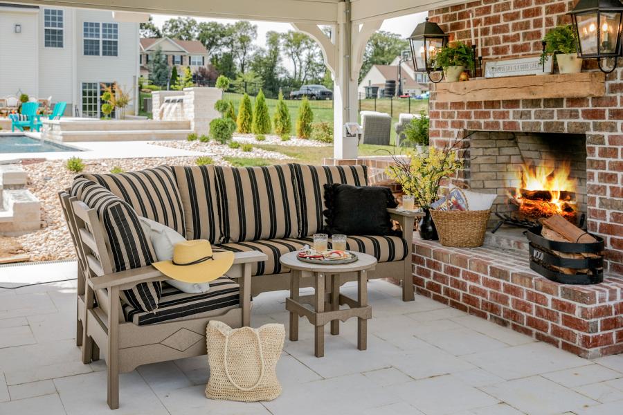 Colonial Road Furniture  3 Piece Deep Seating Corner Sectional Set