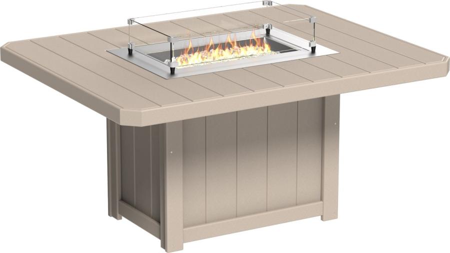 Luxury Poly Furniture Lumin Rectangular Dining  Fire Table