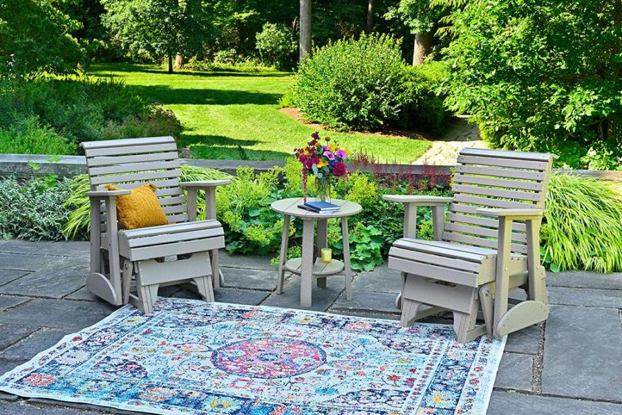 Luxury Poly Furniture 3 Piece Plain Back Glider Set