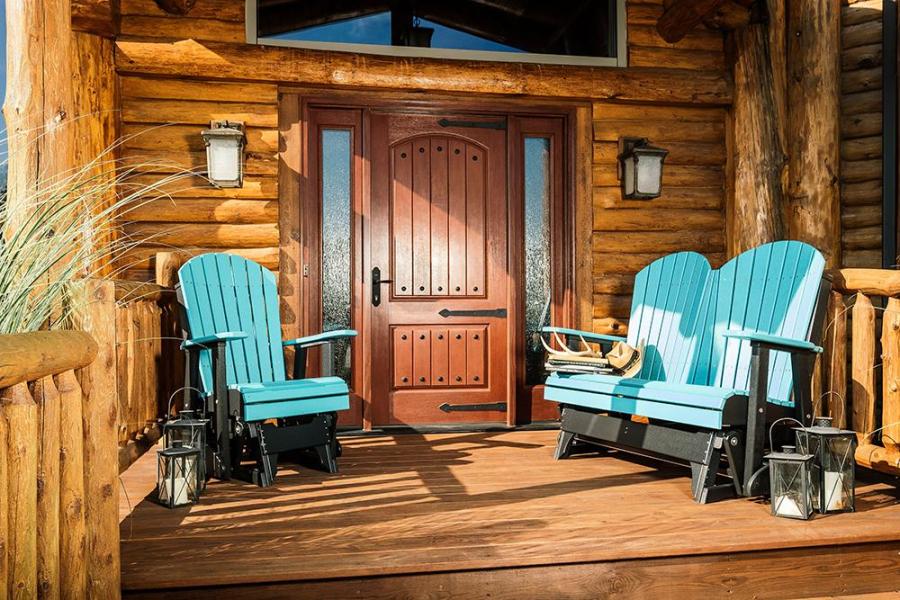 Luxury Poly Furniture 4 Piece Adirondack Glider Set