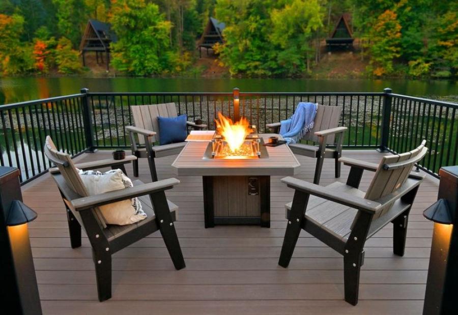 Luxury Poly Furniture 5 Piece Urban Fire Pit Set