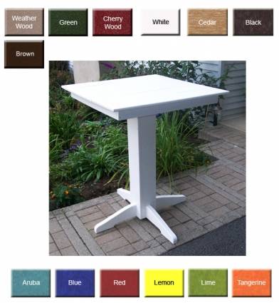 Amish PolyCraft Square Pedestal Bar Table