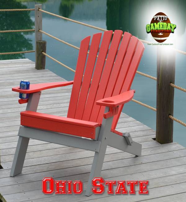 College Game Day Poly Adirondack Chair, Amish Poly Outdoor Furniture Ohio