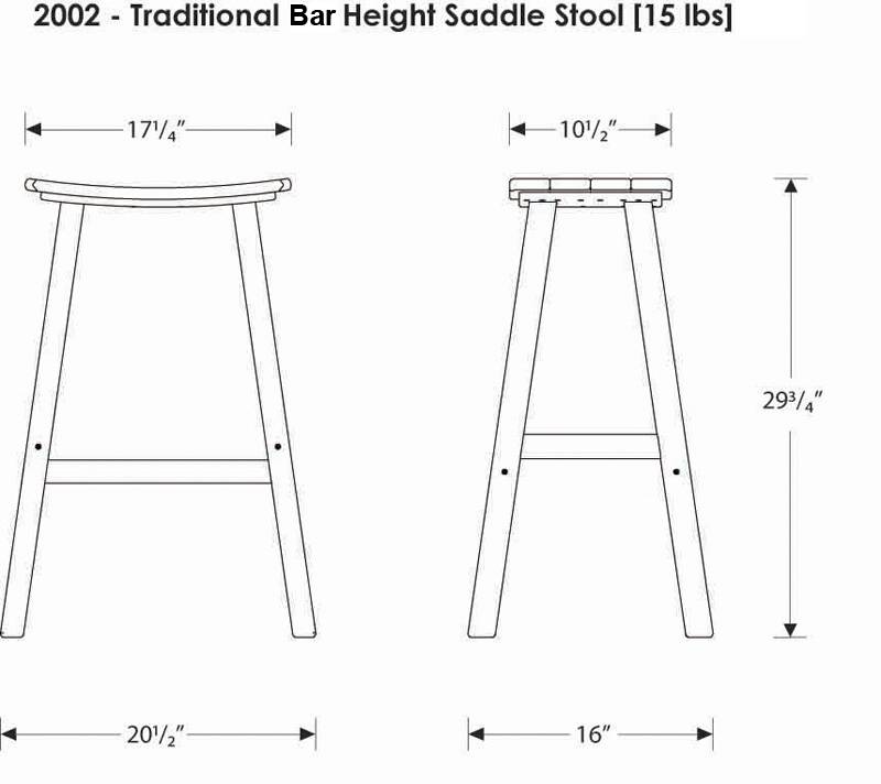 Polywood Saddle Bar Stools, Bar Height Stools Dimensions
