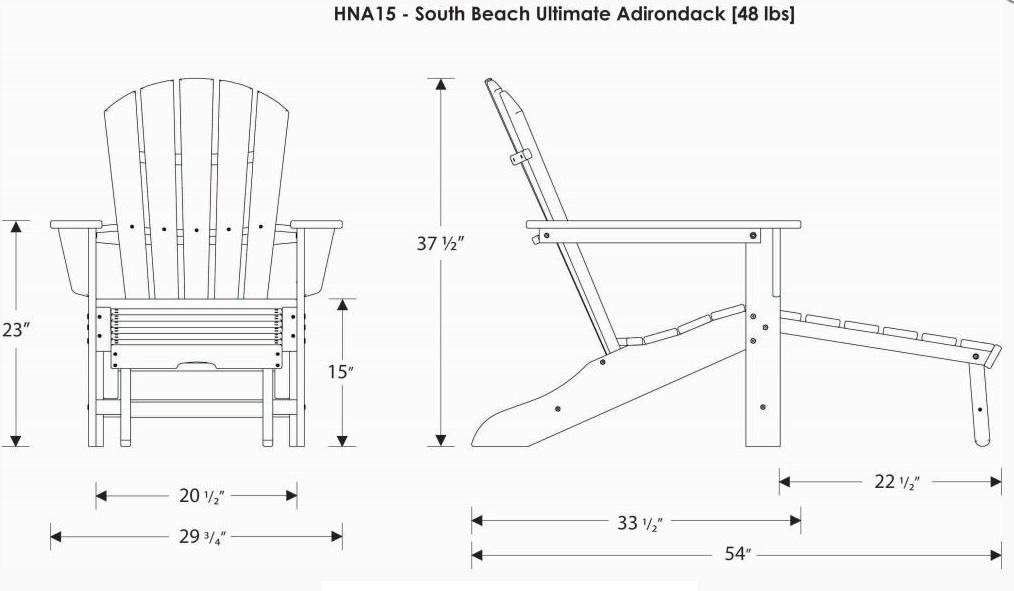 POLYWOOD® South Beach Adirondack Chair with Hideaway 
