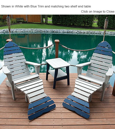 outdoor poly adirondack fish chairs: on sale!