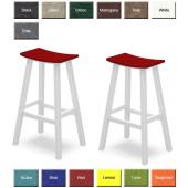 Set of Two POLYWOOD® Contempo Saddle Bar Height Stools