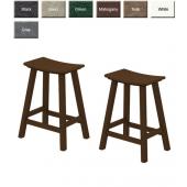 Set of Two POLYWOOD® Counter Height Saddle Stools