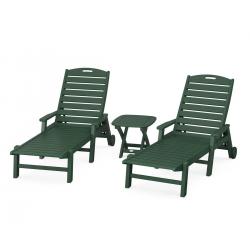 POLYWOOD® 3 Piece Nautical Chaise Lounge Set