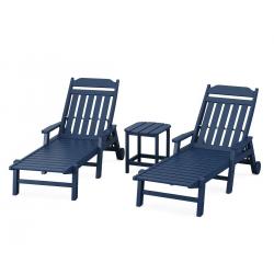 POLYWOOD® 3 Piece Cottage Chaise Lounge Set