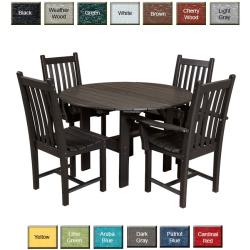 Wildridge Poly Furniture 5 Piece Classic Round Dining Table & Chair Set