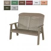 Luxury Poly Furniture Classic High-Back Outdoor 4 Foot Bench