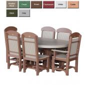 Luxury Poly Furniture 7 Piece Oval Dining Set