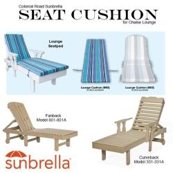 Colonial Road Furniture Chaise Lounge Seat Cushion